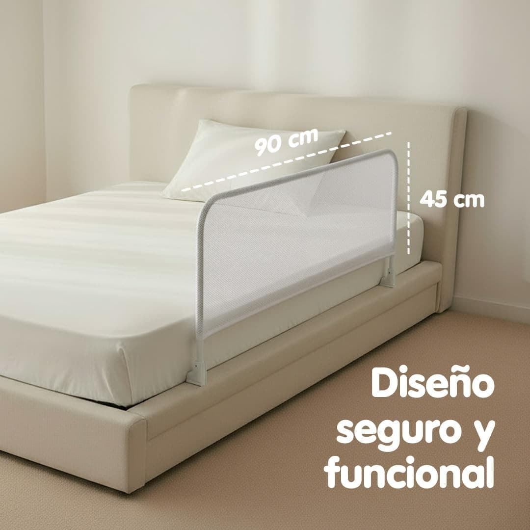 Barandilla de Seguridad para Cama 90 cm Plegable | Barrera Niños - Imagen 1