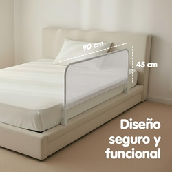 Barandilla de Seguridad para Cama 90 cm Plegable | Barrera Niños - Imagen 1