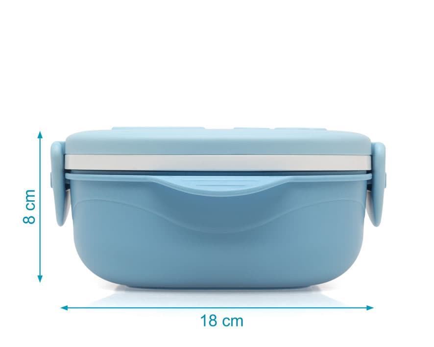 Caja almuerzo 450ml acero inox azul - Imagen 2