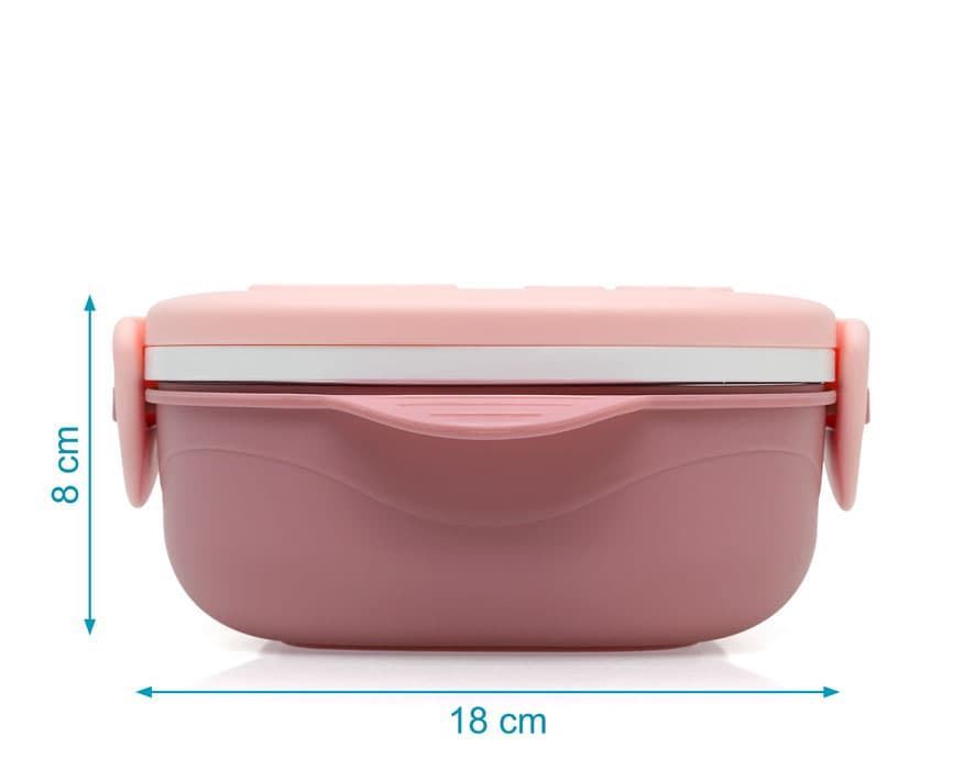 Caja almuerzo 450ml acero inox rosa - Imagen 2