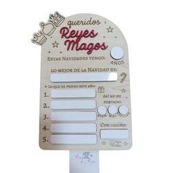 Carta de Madera Personalizada para Papá Noel o Reyes Magos – Grabada y Reutilizable para Niños - Imagen 2