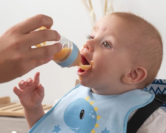 Cuchara alimentadora dosificadora para bebé azul claro - Imagen 3