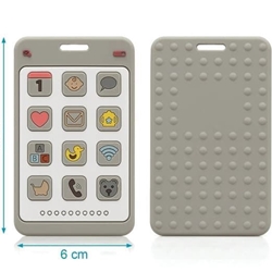 Mordedor para bebé con forma de teléfono gris - Imagen 1