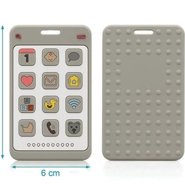 Mordedor para bebé con forma de teléfono gris - Imagen 1
