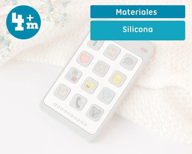 Mordedor para bebé con forma de teléfono gris - Imagen 3