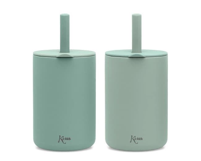 Pack 2 Vasos de Silicona Sage con Pajita para Bebé (180 ml) - Imagen 1