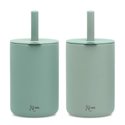 Pack 2 Vasos de Silicona Sage con Pajita para Bebé (180 ml) - Imagen 1
