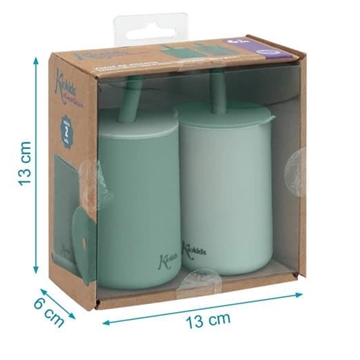 Pack 2 Vasos de Silicona Sage con Pajita para Bebé (180 ml) - Imagen 2