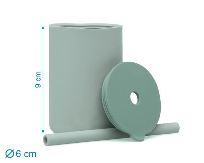 Pack 2 Vasos de Silicona Sage con Pajita para Bebé (180 ml) - Imagen 3