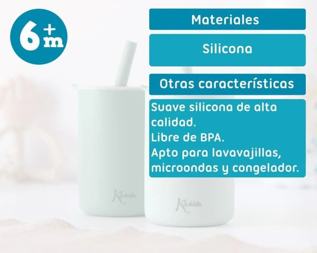 Pack 2 Vasos de Silicona Sage con Pajita para Bebé (180 ml) - Imagen 4
