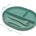 Plato con compartimentos + cubiertos de silicona verde salvia Kiokids - Imagen 2