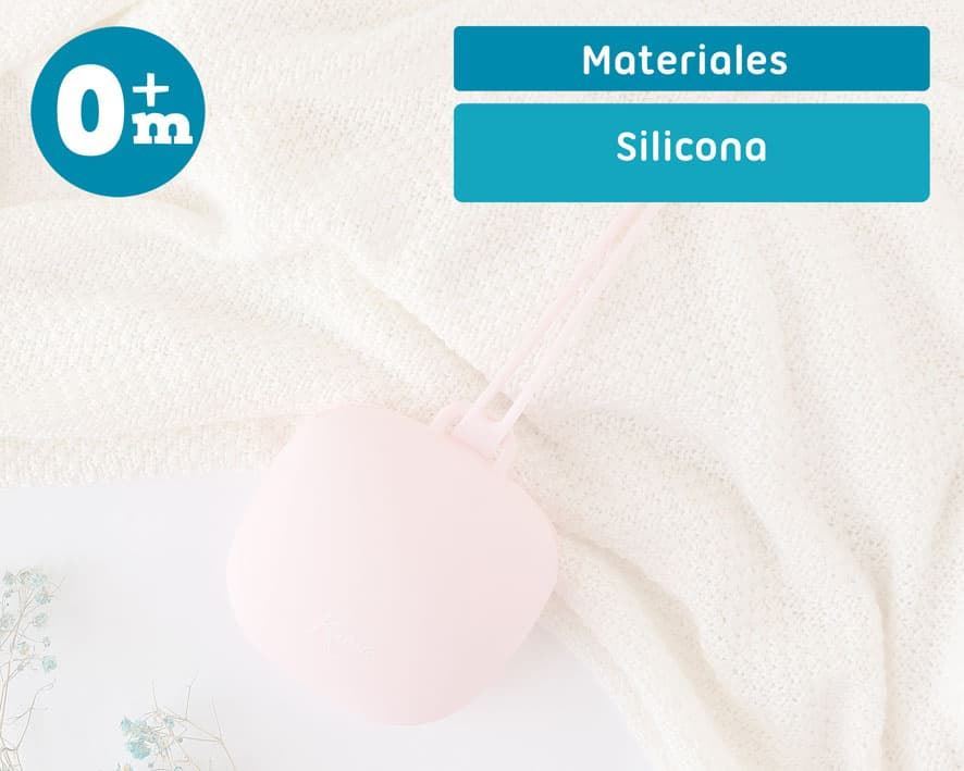 Portachupetes de silicona rosa - Imagen 4