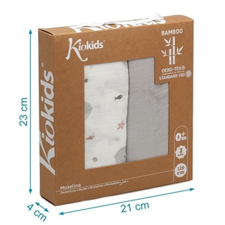 Set 2 muselinas ballenas - Imagen 2