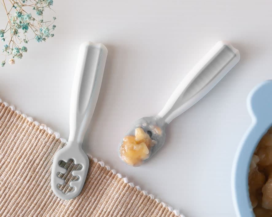 Set 2 precucharas grises para bebé - Imagen 2