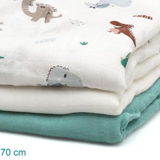 Set 3 muselinas bambú dinosaurios - Imagen 2