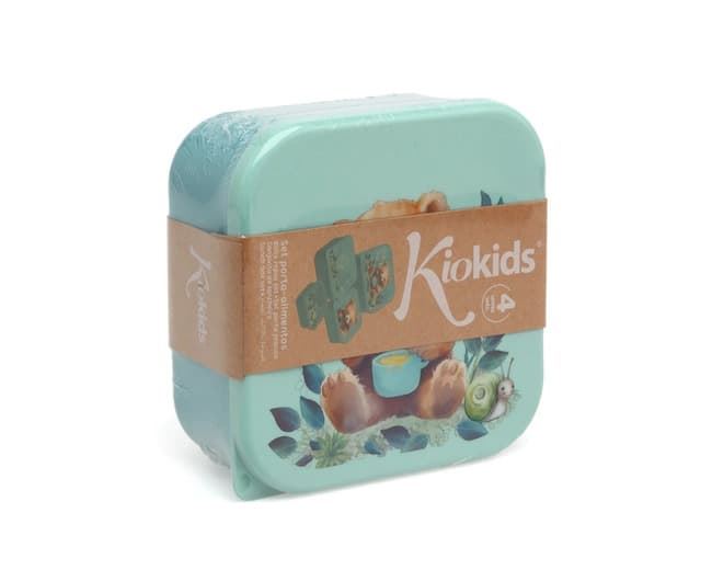Set Porta-Alimentos Infantil 4 Unidades Oso Verde Salvia - Imagen 2