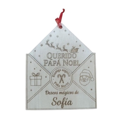 Sobre de Madera Personalizado para Papá Noel o Reyes Magos - Imagen 1