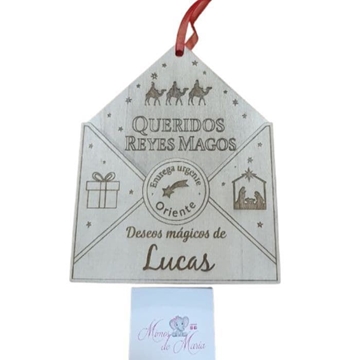 Sobre de Madera Personalizado para Papá Noel o Reyes Magos - Imagen 2
