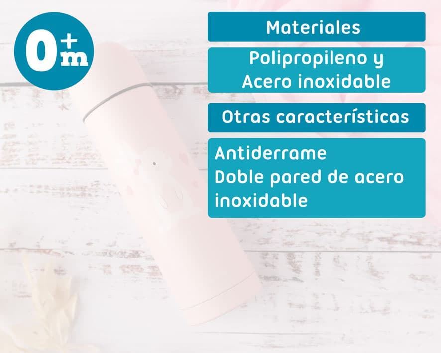 Termo bebé 500ml rosa - Imagen 4