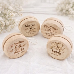 Yoyó de madera personalizado grabado para eventos - Imagen 1